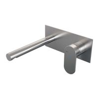 Inbouw Wastafelmengkraan Brauer Brushed Edition Coldstart Rechte Uitloop Platte Hendel Rechts Geborsteld RVS PVD Met Afdekplaat Brauer - thumbnail
