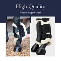 LeMieux Fleece Beenbeschermers zwart/bruin maat:m - thumbnail