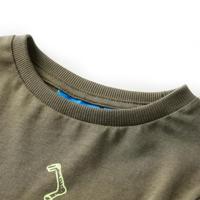 Kindershirt met lange mouwen fietsprint 92 kakikleurig - thumbnail