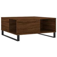 Salontafel 80x80x36,5 cm bewerkt hout bruin eikenkleur - thumbnail