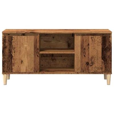 Tv-meubel 102x35x50 cm bewerkt hout oud houtkleurig
