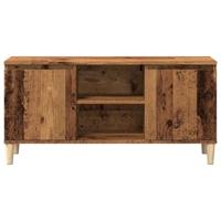 Tv-meubel 102x35x50 cm bewerkt hout oud houtkleurig - thumbnail