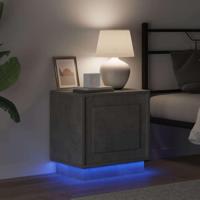 Nachtkastje met 2 pcs Betongrijs 44 x 34,5 x 45 cm Bewerkt hout - thumbnail