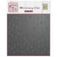 Nellie's Choice • 3d embossing folder achtergrond smalle bladeren 15x15cm - thumbnail