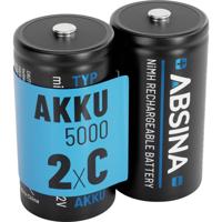 Oplaadbare C batterij (baby) Absina NiMH 1.2 V 4500 2 stuk(s) - thumbnail