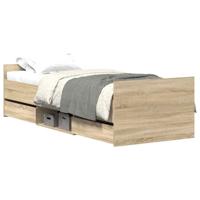 Bedframe met hoofd- en voeteneinde sonoma eikenkleur 90x190 cm - thumbnail