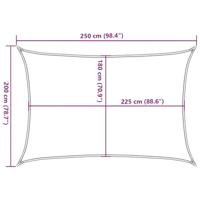 VidaXL Zonnezeil 160 g/m² 2x2,5 m hdpe blauw - thumbnail