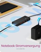 ICY BOX IB-HUB1436-CPD laptop dock & poortreplicator Bedraad USB 3.2 Gen 2 (3.1 Gen 2) Type-C Zwart - thumbnail
