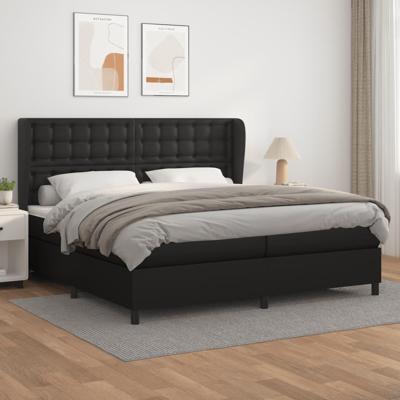 Boxspring met matras kunstleer zwart 200x200 cm