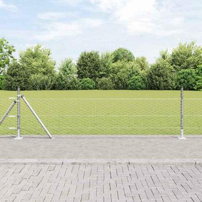 VidaXL Afrasteringspaal zilver 10 x 0,5 m (36 mm gaas) staal