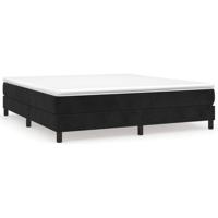 Boxspring met matras fluweel zwart 180x200 cm - thumbnail