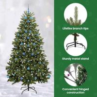 VidaXL Kunstkerstboom met 300 led groen 240 cm pvc en metaal - thumbnail