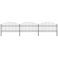 Tuinhek met speerpunt staal 537x125 cm zwart - thumbnail