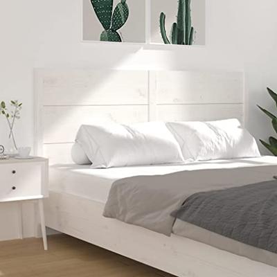 Hoofdbord 146x4x100 cm massief grenenhout wit
