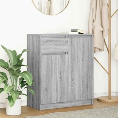 Dressoir met lade 71x35x84 cm spaanplaat grijs Sonoma