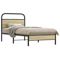 Bedframe zonder matras bewerkt hout sonoma eikenkleur 75x190 cm - thumbnail