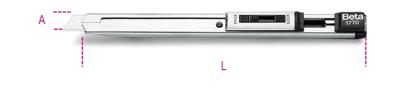 Beta Afbreekmes, plat model, geleverd met twee extra messen 1770 - 017700001