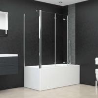 VidaXL Badwand 120x69x130 cm gehard glas transparant - thumbnail