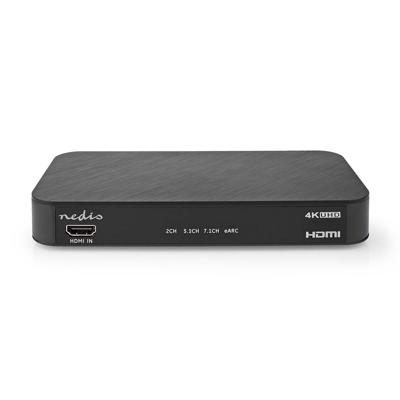 Nedis ACON3445AT Digitale Audioconverter 2-wegs Input: Dc Power / 1 X Hdmi™ Input Output: 1x 3,5 Mm / 1x Toslink / 3x Hdmi™ Output Earc Automatisch / Drukknop Antraciet