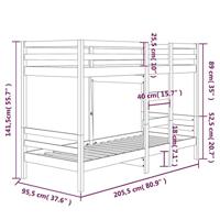 Stapelbed massief grenenhout wit 90x200 cm - thumbnail
