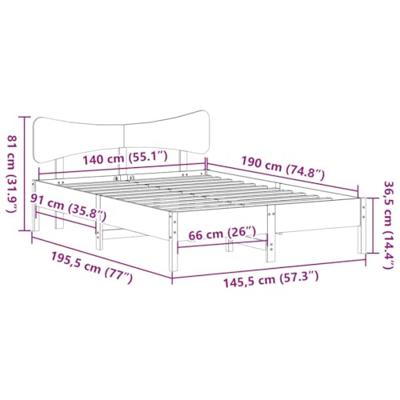 Bed met matras massief grenenhout wasbruin 140x190 cm Bed met matras massief grenenhout wasbruin 140x190 cm