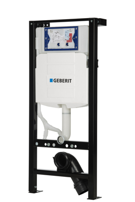Plieger UP320 Inbouwreservoir Zelfdragend Met Geberit Reservoir Dualflush Frontbediening en Isolatiemat Zwart