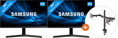 2x Samsung LS24R356FHU + NewStar FPMA-D550DBLACK