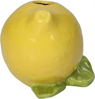 Vaas citroen fijn aardewerk geel 11x10x11cm - thumbnail