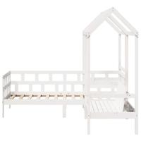 Kinderbedset met huisje massief grenenhout wit 80x200 cm - thumbnail