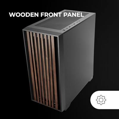 ATX Semi-toren BehuizingMars Gaming MCWOODDC Zwart