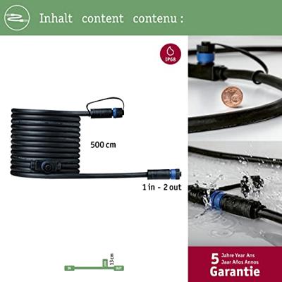 Paulmann 93927 Verlichtingssysteem Plug&Shine Verbindingskabel Zwart