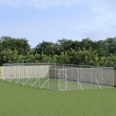 Hondenkennel voor buiten 6x14x2 m gegalvaniseerd staal zilver
