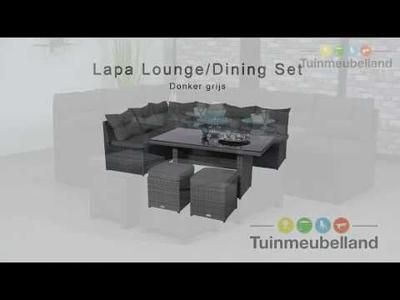 Coral lounge/dining set 5-delig Organisch grijs/donker antraciet