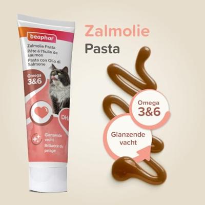 Beaphar Zalmolie Pasta voor de kat (100 g) Per stuk