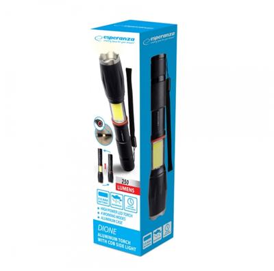 Esperanza Dione Zwart Zaklamp LED