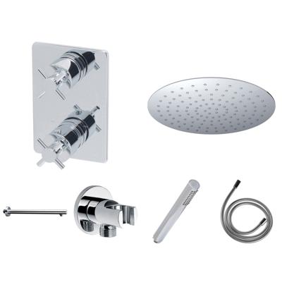 Regendouche set Wiesbaden Cross UFO | Inbouw | Thermostaatkraan | 2-weg | Rond | Chroom Regendouche set Wiesbaden Cross UFO | Inbouw | Thermostaatkraan | 2-weg | Rond | Chroom