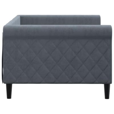 Slaapbank 90x200 cm fluweel donkergrijs