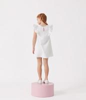 Korte mouwen katoenen kinderjurk PETIT BATEAU wit - thumbnail