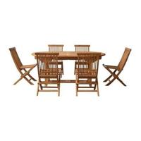 Tikamoon - Capri - Massief acaciahouten tuinset 6 stoelen - thumbnail