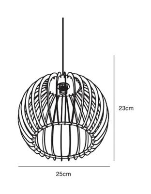 Hanglamp hout &apos;Chino 25&apos; Nordlux E27 fitting