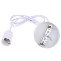E27 lamp houder DIY plafond kroonluchter gloeilampen schroef base socket kabel lengte: 1M (wit) - thumbnail