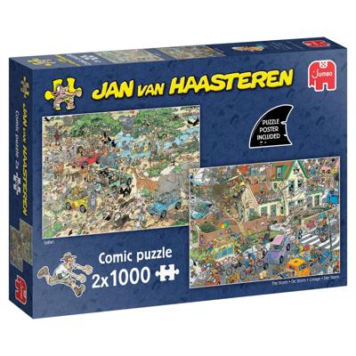Jumbo Jan van haasteren legpuzzel - 2in1 safari & storm, 2x1000st.