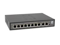 LevelOne FGP-1031 Fast-Ethernet-PoE-switch met 10 poorten, 2 x uplink Gigabit RJ45, 8 PoE-uitgangen, 120 W PoE-vermogensbudget - thumbnail