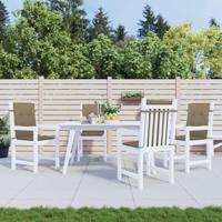 VidaXL Stoelkussens 4 st lage rug 100x50x4 cm stof gemêleerd taupe - thumbnail