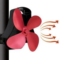 YL-105 4-Blade aluminium warmte aangedreven open haard kachel fan (Rose rood) - thumbnail