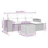 5-delige Loungeset met kussens poly rattan beige - thumbnail