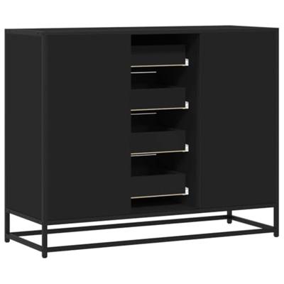 Dressoir 92x35x76 cm bewerkt hout zwart