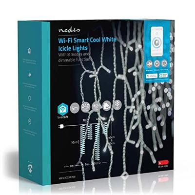 Nedis WIFILXC03W250 Smartlife Decoratieve Led IJspegel Wi-fi Koel Wit 240 Led's 5.00 M Android™ / Ios