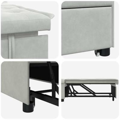 Slaapbank Lichtgrijs 67 x 194 x 38 cm Fluweel