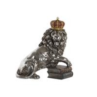 Decoratieve figuren DKD Home Decor 42 x 25 x 45 cm Zilverkleurig Leeuw Kroon Neoklassiek - thumbnail